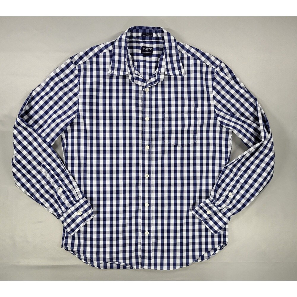 J.Crew Men's Performance Slim Untucked Gingham Button-Down Shirt